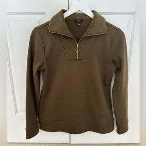 Talbots Fleece-lined Quarter Zip Sweatshirt - Petite
